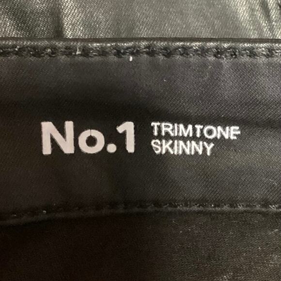 DL1961 x Jessica Alba Black No. 1 Trimtone Skinny Leg Coated Jeans Pants Sz 30 - Picture 5 of 7